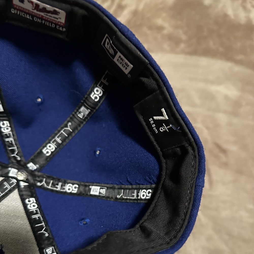 Texas Rangers Hat blue pink hat fitted 7 1/8 - Picture 3 of 7